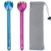 Tibest Titanium Spork, 8.7" Long Handle, Ultra Lightweight Camping & Backpacking Utensil for Hiking, Travel view 1