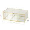Deco 79 Glass Decorative Jewelry Box 6 Slot Jewelry Organizer with Gold Metal Frame and Chain Accent, Jewelry Holder 10" x 7" x 4", Clear view 3
