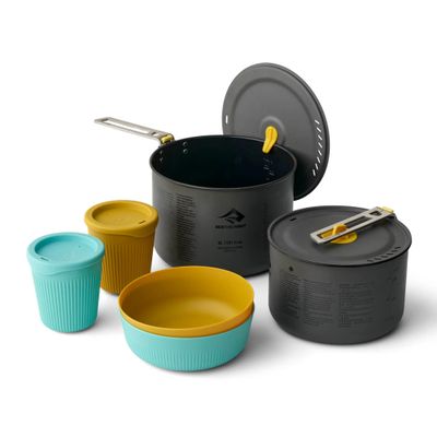 Sea to Summit Frontier Ultralight Two Pot Cook Set for Camping, 2-Person (2 Pots, 2 Bowls, 2 Cups)