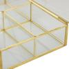 Deco 79 Glass Decorative Jewelry Box 3 Slot Jewelry Organizer with Gold Metal Frame and Chain Accent, Jewelry Holder 10" x 7" x 2", Clear view 4