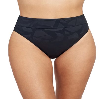 Gottex Women's Standard Free Sport Geo Club High Waist Swim Bottom, Black