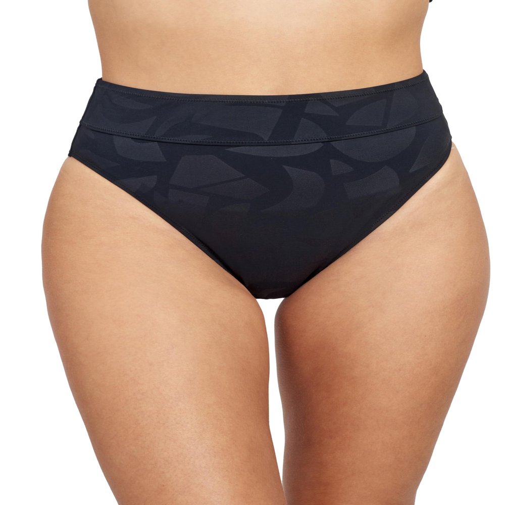 Gottex Women's Standard Free Sport Geo Club High Waist Swim Bottom, Black