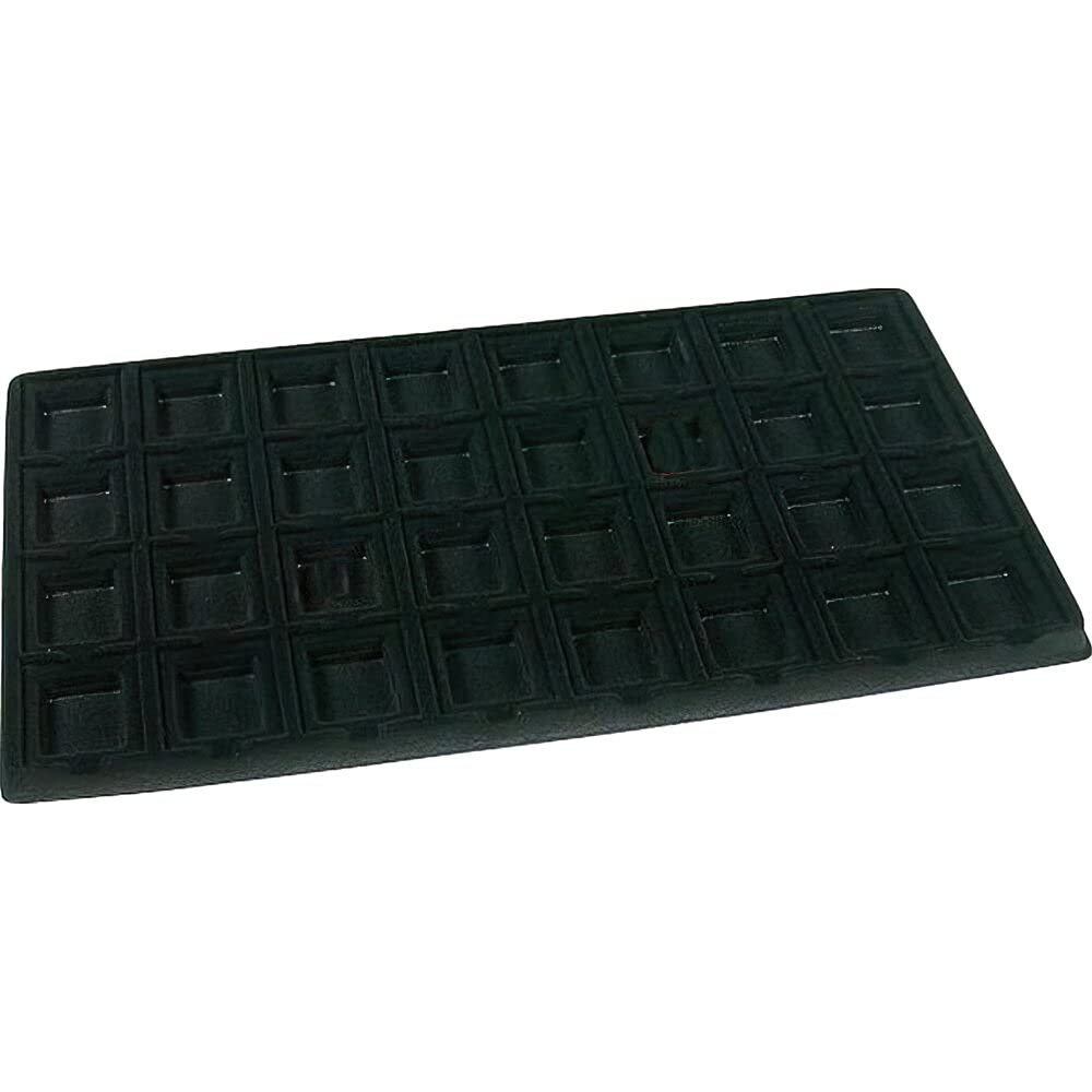 5 Pc 32 Slot Puff Earring Cards Showcase Display Tray Inserts (Black)