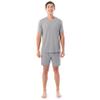 Fruit of the Loom Men's 360 Stretch Short Sleeve V-Neck Top and Short Sleep Pajama Set, Grey Heather, 3X-Large view 1