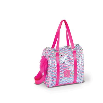 Danznmotion Glamour Glitz Sequin Dance Duffle, Bright Pink, B24507