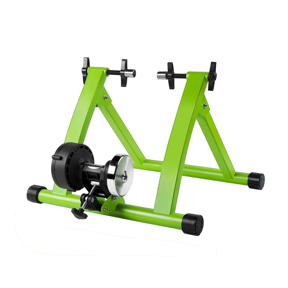 Magnetic Bike Trainer, Adjustable Bike Rollers with Anti-Slip Foot Pad, 6 Speed Level Adjustable and Quick Release, Easily Adjust Tension and Low Noise, Suitable for 26 to 28 Mountain Bikes
