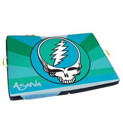 Asana Superhero Sunshine Bouldering Crash Pad - Deluxe Suspension, Triple Layer Dual Density Foam Structure, Heavy Duty Nylon - Premium Rock Climbing Crash Mat with Huge Landing Zone (57x40x4)