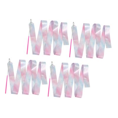 BESPORTBLE 4pcs Boy Girl Dance Streamers Ribbons Handles for Dance and Activities for Boy Girl Performance and Training