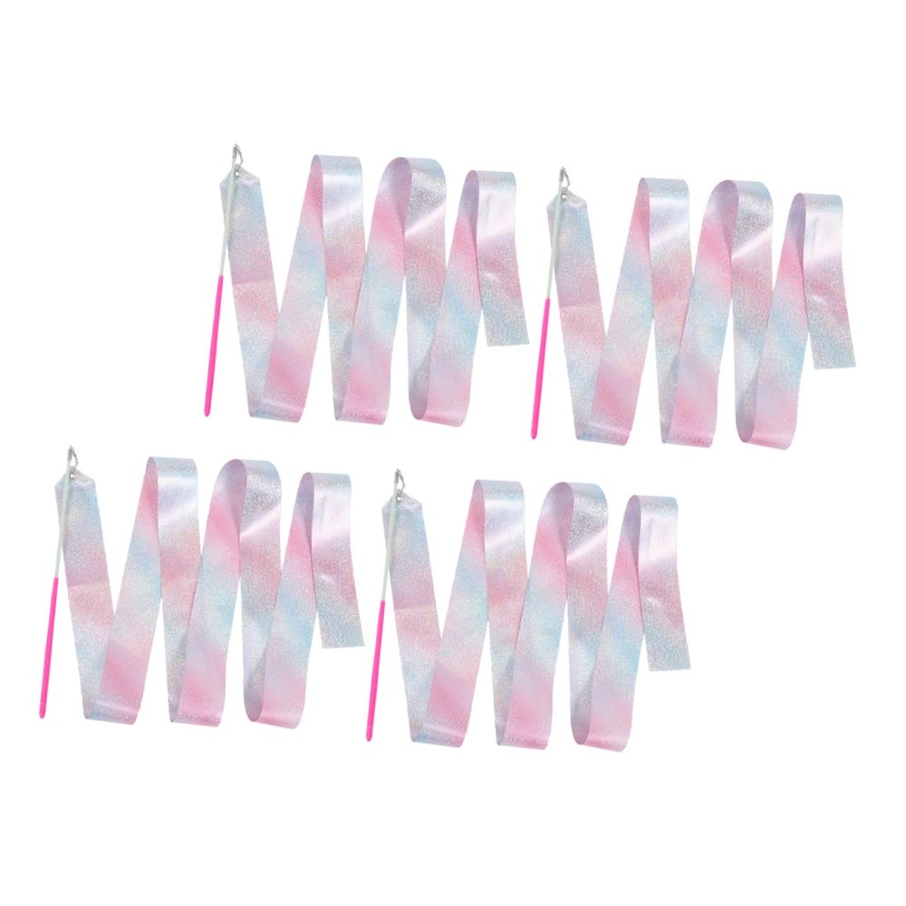 BESPORTBLE 4pcs Boy Girl Dance Streamers Ribbons Handles for Dance and Activities for Boy Girl Performance and Training