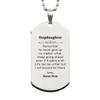 Amangny Stepdaughter Motivational Gifts from Mom, Remember to never give up no matter what, Inspirational Birthday Silver Dog Tag for Stepdaughter view 1
