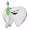 Cute Healthy Tooth Mascot Costume in Blue Shirt Adult Size for Men & Women with Built-in Fan Inside the Head view 1