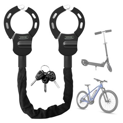 JAGASOL Electric Scooter Lock, Heavy Duty Anti Theft Chain Lock with Key, Accessories for Bike, E-Bike, Bicycle, Motorcycle, Scooter, Made of Zinc Alloy, Anti-Shear, Anti-Rust, 36 x 4.6 Inch, Black
