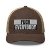 RIVEMUG Fuck Everybody Curved Bill Trucker Hat Mid Crown Adjustable Funny Adult Humor Cap Brown/Khaki view 2