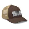 RIVEMUG Fuck Everybody Curved Bill Trucker Hat Mid Crown Adjustable Funny Adult Humor Cap Brown/Khaki view 4