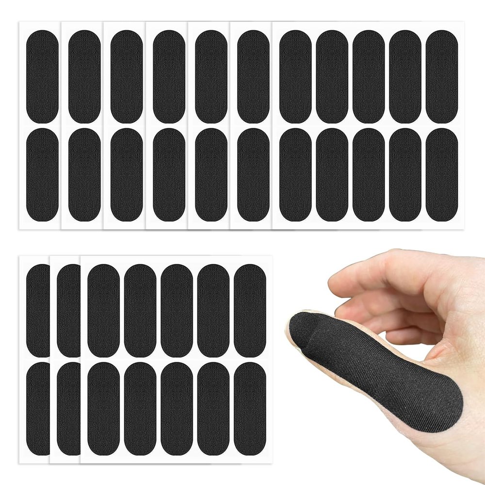FixlyFido 100 PCS Bowling Thumb Tape - Premium Finger Grip Insert Tape for Bowlers - Bowling Finger Tape - Bowling Tape for Thumb Hole - Pre-Cut Bowling Insert Tape - 1 x 2.8 Inches(Black)