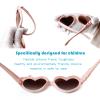 DQbhzh Heart Sunglasses Kids Polarized Sunglass Girls Cute Fashion Heart Shaped Glasses for Children Age 3-12 Sun Glasses for Christmas Birthday Party Beach Pink Frame Brown Lens UV Protection Shades view 4