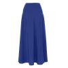 Summer Casual Skirts 2024 Home Women's High Waist Pleated Skirt Vintage A-Line Swing Skirt with Pockets Dressy Flowy Side Split Loose Work Long Skirt Blue view 4