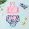 LYSMuch 3-Pieces Baby Girls Bikini Swimsuit Watermelon Bathing Suit Toddler Beach Tassels Swimwear (18-24 Months, Pink) view 2