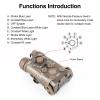 NOBUHIRO Upgrade Metal Airsoft PEQ Box Tactical Aiming Laser Sight, 10 Modes with Blue Laser+White Light+IR Laser for Strobe/Constant/Momentary Functions, Fit for AEG GBB CQB Picatinny Rail view 4