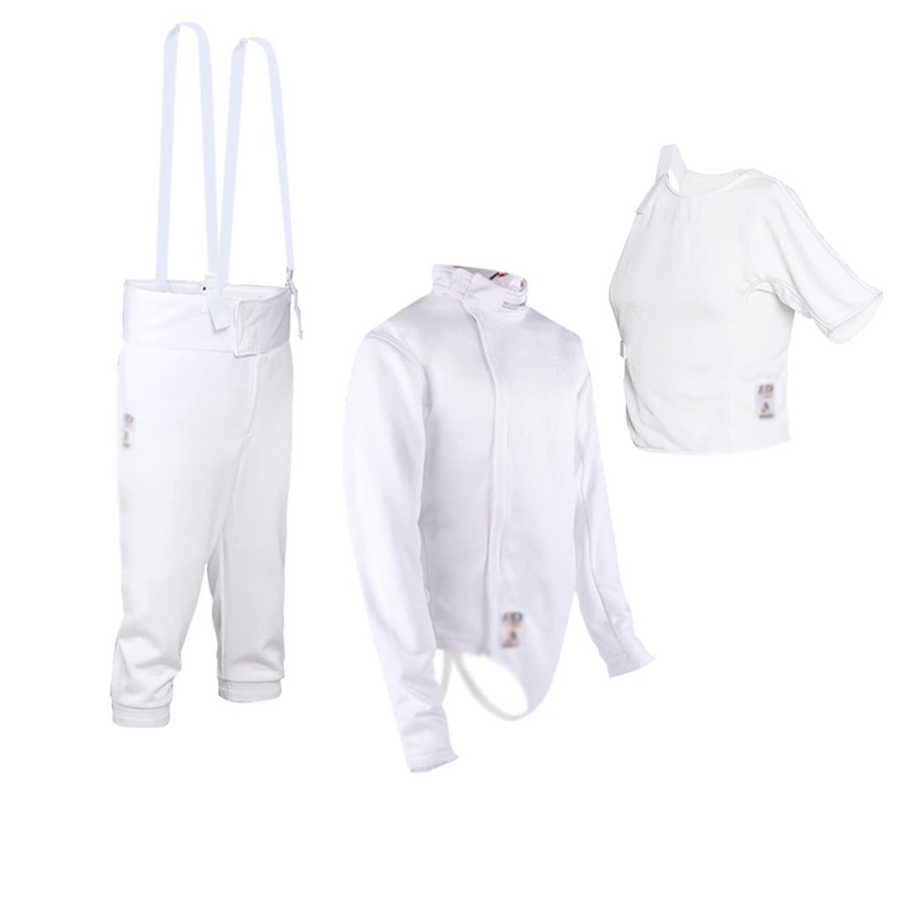 KJHY 3-Piece Fencing Suit 450N Fencing Training Clothing Fencing Training Equipment for Fencing Training/Competition (Thickness : Left Hand, Size : 12)