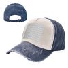 Gray Striped Stylish Faded Denim Baseball Cap-Vintage Washed Hat,Adding A Vintage Touch to Your Outfit view 2