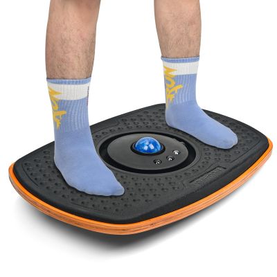 Ergohead Standing Desk Anti Fatigue Mat Balance Board with Marble, 360 Rotation Exercise Wooden Wobble Board Stability Rocker Perfect for Office, Workstation, Home, Gym, Kitchen