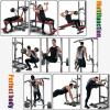 Workout Dip Station Pull Up Bar for Home Gym Adjustable Height Multifunctional Strength Training Fitness Exercise Equipment with Bench, Cap view 2