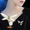SHIDXIB 4Pcs Elegant Rhinestone Rose Dragonfly Bamboo Leaf Brooch Pin for Women Scarves Jackets and Dresses view 2