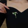 SHIDXIB 4Pcs Elegant Rhinestone Rose Dragonfly Bamboo Leaf Brooch Pin for Women Scarves Jackets and Dresses view 4