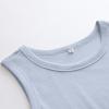 ANRABESS Womens Sleeveless High Neck Tank Tops Fashion Summer Casual Basic Slim Fit Ribbed Racerback Top Shirt Clothes Baby Blue-XXL view 3