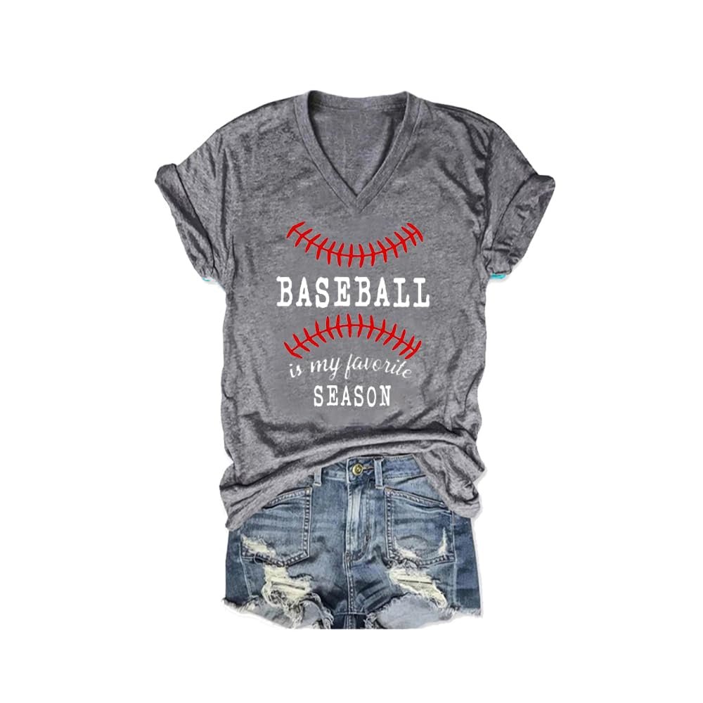 Baseball is My Favorite Season Hoodie Baseball is My Favorite Season T-Shirt Baseball Tee Shirts Plus Size Sweatshirt for Women Fun Gift Softball Graphic Shirt Grey