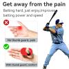 2 Pack Baseball Thumb Guard for Pro Batters, Hitter Swing Training Aid, Softball Batting Grip, Accessories, Equipment to Reduce Bat Sting - Red view 2