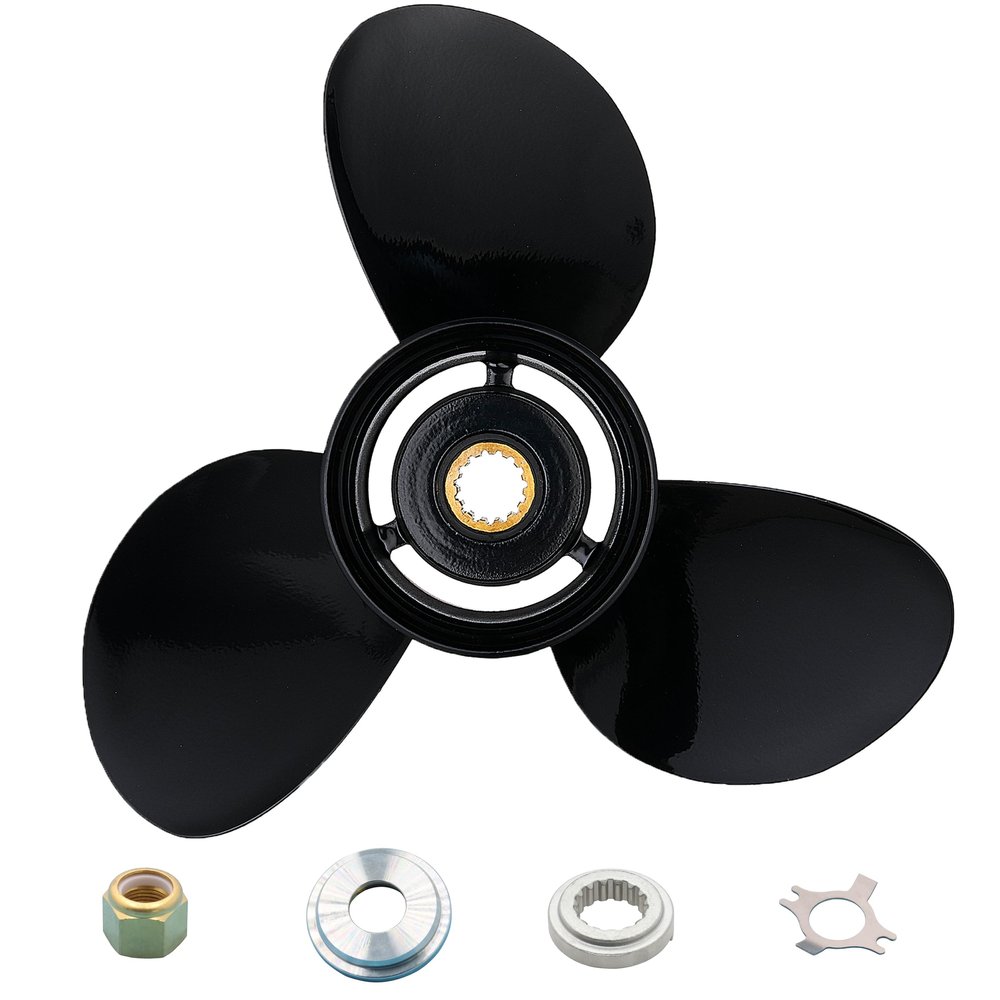 Aoryimt 13 1/4 x 17 Boat Motor Aluminum Alloy Propeller fit for Mercury Engines 60-125HP Outboard Propeller,15 Tooth,RH,3 Blades,Black, 13.25 x 17,Replaces 48-77344A45