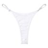Linjinx Women's G-Strings Micro Thong Metallic Shiny Tiny Panties High Waist T-Back Underpants White Large view 1