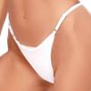 Linjinx Women's G-Strings Micro Thong Metallic Shiny Tiny Panties High Waist T-Back Underpants White Large view 3