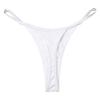 Linjinx Women's G-Strings Micro Thong Metallic Shiny Tiny Panties High Waist T-Back Underpants White Large view 4