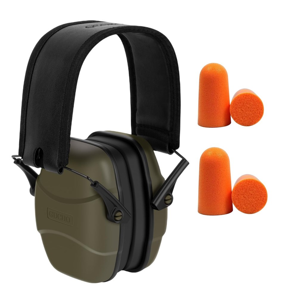 GUCHO 34dB Noise Reduction Safety Shooting Ear Muffs,Hearing Protection Earmuff,Ear Protection for Hunting Mowing Welding