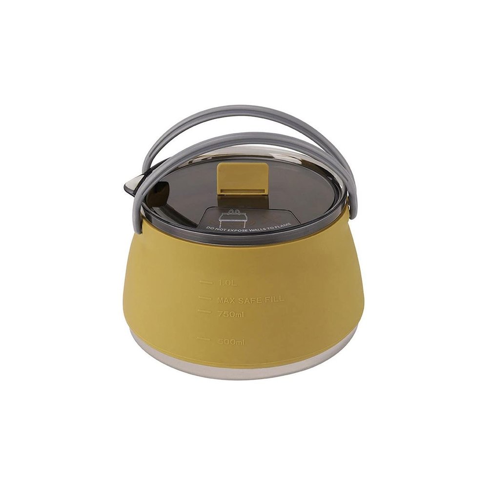 Coffee Carafe Camping Water Kettle Collapsible Tea Kettle Portable Folding Silicone Coffee Pot for Camping Outdoor Coffee Tea Cassette Cooker