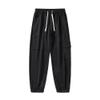 Maiyifu-GJ Mens Casual Cargo Pants Loose Fit Drawstring Elastic Waist Sweatpants Lightweight Joggers Pants with Pockets (Black,XX-Large) view 1