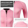 HSKJTT 2mm Neoprene Wetsuit, One Piece Diving Suit Women's Long Sleeved Swimwear with Front Zip Triangle Swimsuit Uv UPF 50+ Ladies Bodysuits,L, Red view 4