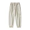 Maiyifu-GJ Mens Casual Cargo Pants Loose Fit Drawstring Elastic Waist Sweatpants Lightweight Joggers Pants with Pockets (Apricot,X-Large) view 1