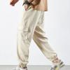 Maiyifu-GJ Mens Casual Cargo Pants Loose Fit Drawstring Elastic Waist Sweatpants Lightweight Joggers Pants with Pockets (Apricot,X-Large) view 3