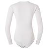 HSKJTT 2mm Neoprene Wetsuit, One Piece Diving Suit Women's Long Sleeved Swimwear with Front Zip Triangle Swimsuit Uv UPF 50+ Ladies Bodysuits,L, White view 2