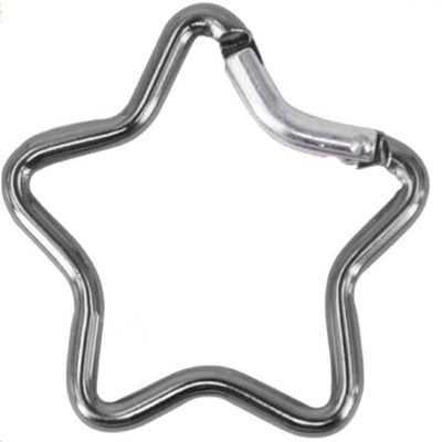 2Pcs Silver Star-Shaped Heavy Duty Locking Hook for Camping Fishing Hiking Traveling Aluminum Alloy Carabiner Clip Star Shape Climbing Buckle Non Slip Rubber Pad, Outdoor Recreation