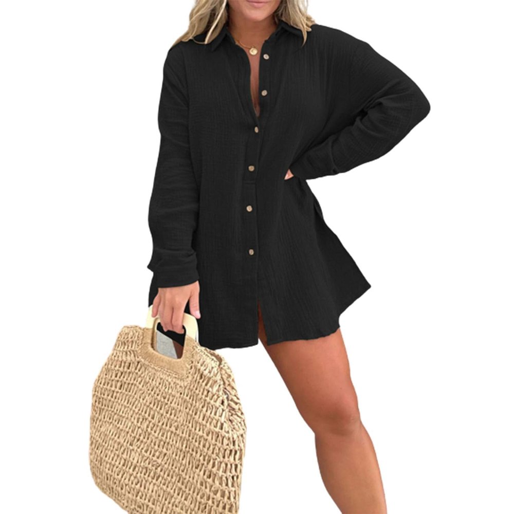 PFBEGS 2024 Summe Sexy Romper Dress Set Womens 2 Piece Outfits Long Sleeve Loose Plus Size, Large, Blck
