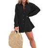 PFBEGS 2024 Summe Sexy Romper Dress Set Womens 2 Piece Outfits Long Sleeve Loose Plus Size, Large, Blck view 1