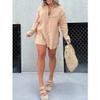 PFBEGS 2024 Summe Sexy Romper Dress Set Womens 2 Piece Outfits Long Sleeve Loose Plus Size, Large, Blck view 4