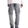 Maiyifu-GJ Men's Hiking Cargo Pants Trousers Lightweight Casual Athletic Jogger Pants Multi Pockets Workout Sweatpants (Light Grey,XX-Large) view 3