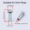SquEqu 5 Pack Pulley Cable End Terminals Metal Ball Stopper Joint Lugs Attachment Parts for Gym Weight Lifting Machine Fitness Equipment Running (for Diameter 5mm Wire) view 2