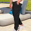 Maiyifu-GJ Men's Casual Loose Cotton Linen Pants Drawstring Elastic Waist Athletic Jogger Pants Summer Lightweight Sweatpants (Black,X-Large) view 2